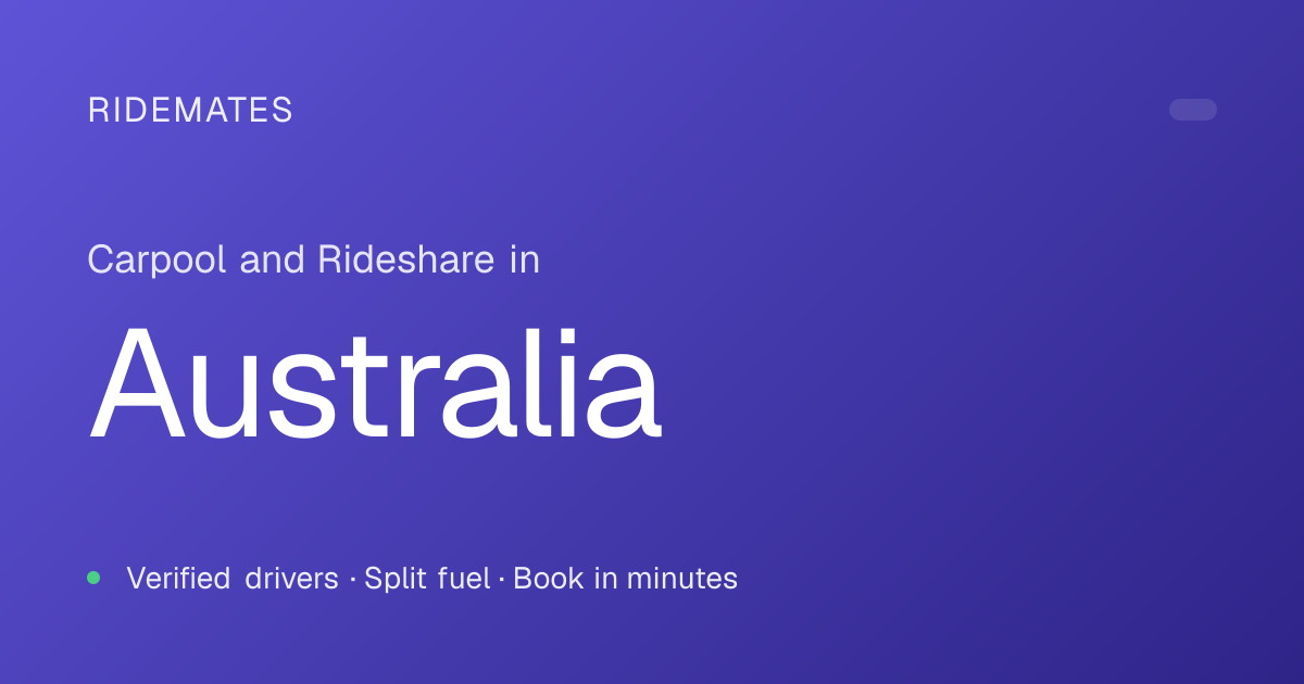 Melbourne Carpool & Commute Rideshare App — Daily Rides | RideMates